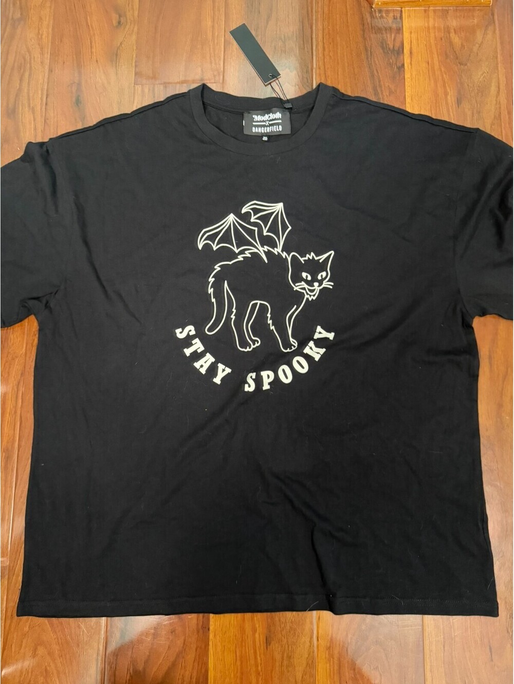 ModCloth X Dangerfield Women's Black Cat Spooky Halloween Bat Shirt Size 20 (2X)
